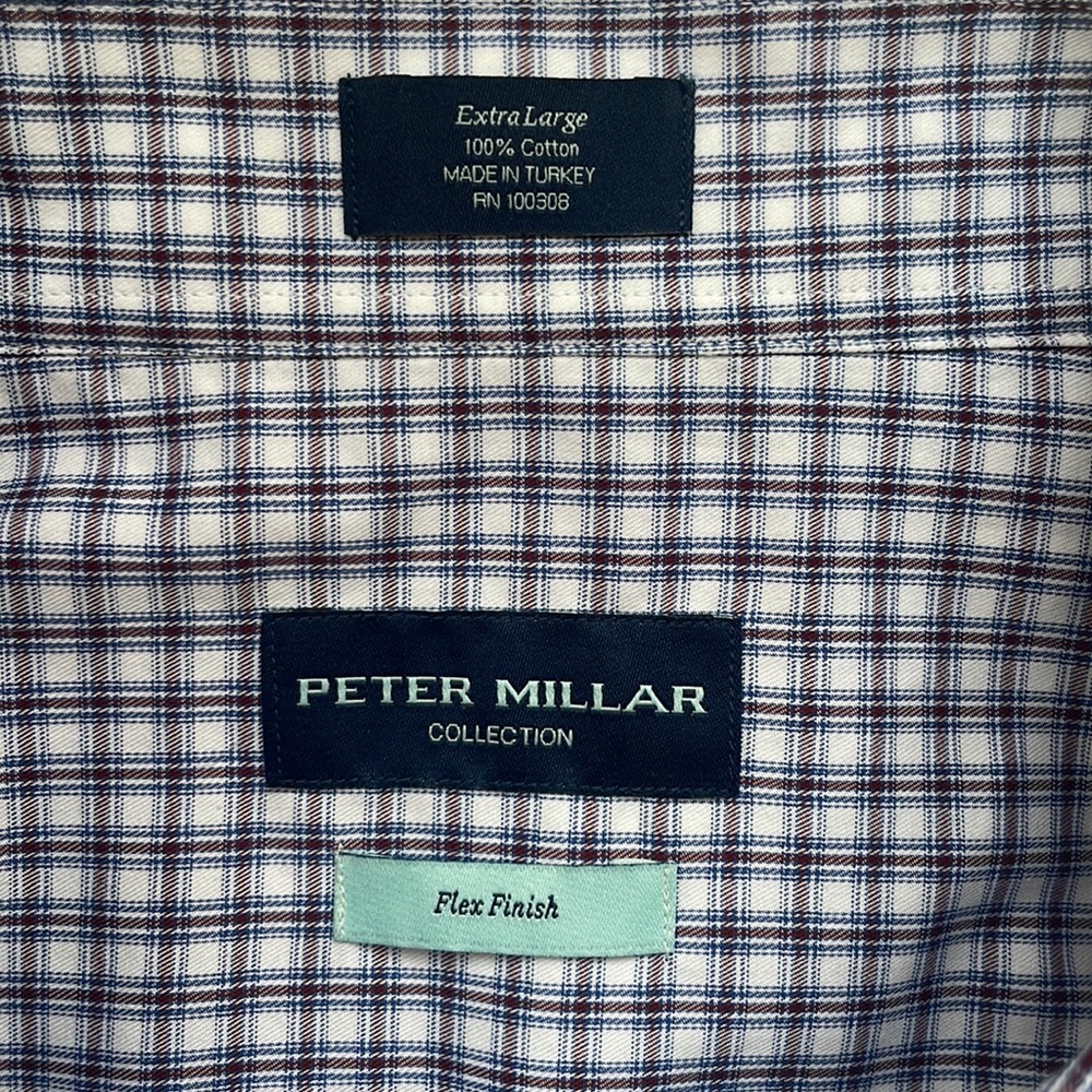 Peter Millar Flex Finish Button Front Checked Pla… - image 5